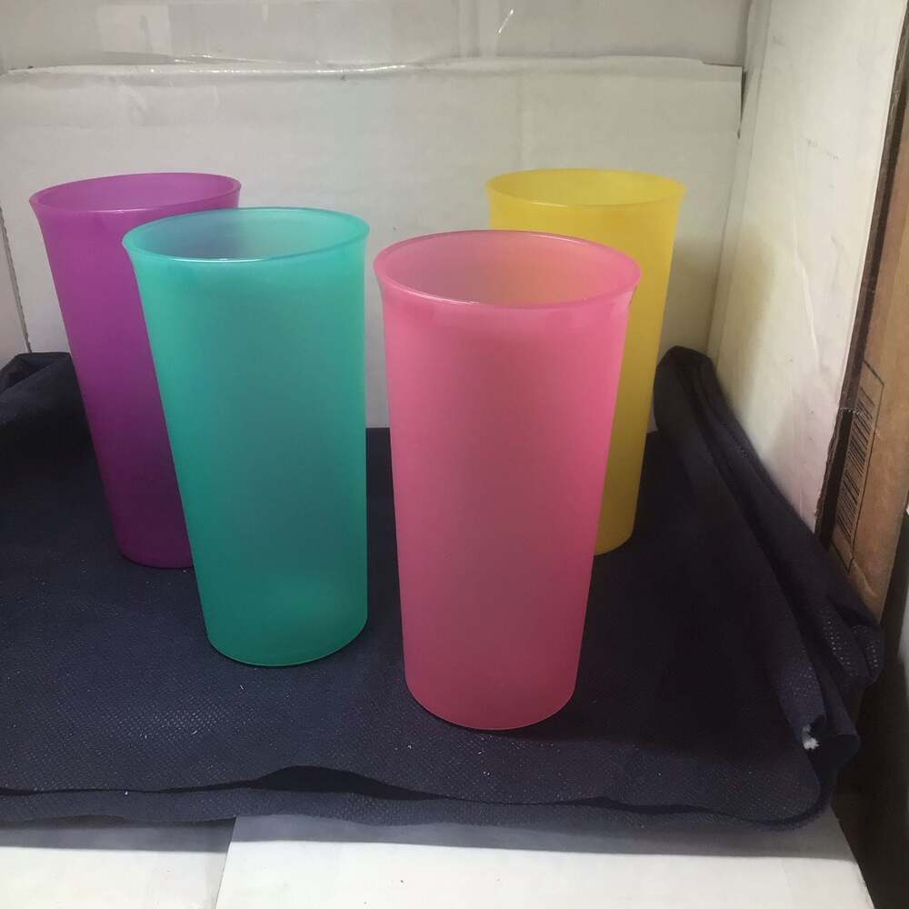 Set of 4 Vintage Tupperware Tumbler Cups Multi-Color